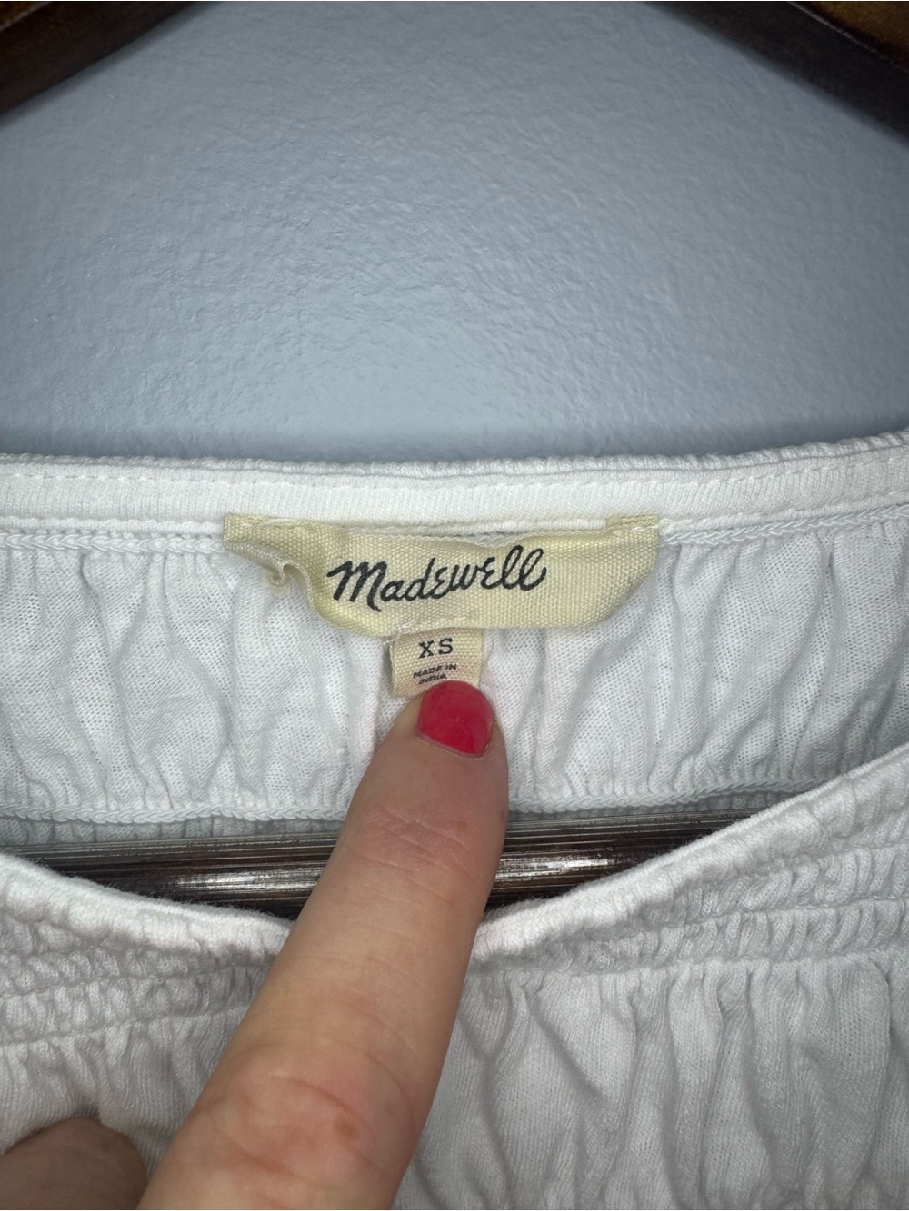 Madewell White Smocked Top - XS - Picture 8 of 8